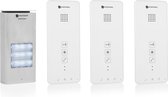 Smartwares DIC-21132 Intercom - Tweewegcommunicatie – Eenvoudige 2-draads installatie – 52 melodieën – Verlichte beldrukker – Waterbestendige buitenunit – Set voor 3 appartementen