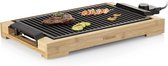Tristar BP-2785 Grill & Elektrische barbecue – BBQ & Grillplaat Bamboe – Bakoppervlakte: 37 x 25 cm