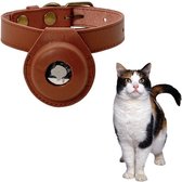 AirTag halsband voor Katten - Halsband voor AirTag voor Katten - Echt Leer - AirTag Halsband- Halsband voor Katten - Zwart