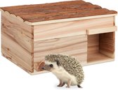 Relaxdays egelhuis met bodem - houten egelhotel - egelnestkast - groot egelwoonhuis - tuin