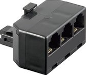 Transmedia RJ11 (m) - 3x RJ11 (v) telefoon splitter / zwart