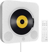 Cloxks – CD-speler Draagbare met Bluetooth – 5 in 1 aan de wand monteerbare CD-speler – inclusief afstandsbediening – Ook geschikt voor kinderen – Wit