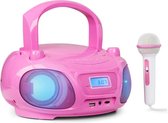 Auna Roadie sing cd karaoke boombox - roze