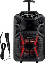 Denver Karaoke Set Incl. Microfoon - Partybox bluetooth met lichteffecten - Muziekbox 8 inch - 100W/10W RMS - AUX / USB / MicroSD / FM Radio - TSP-120 - Zwart