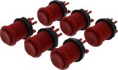 ArcadeWinkel Concave classic arcade drukknoppen (set van 6 stuks met 7st Zippy 20gr Microswitches), rood