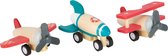 Houten vliegtuigen set - opwindbaar - Houten speelgoed vanaf 1 jaar