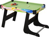 HOMCOM Tafelspel 4-in-1 tafelvoetbaltafel voor voetbal, hockey, tafeltennis, biljart, multigame A70-048