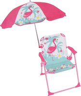 Jemini Tuinstoel Met Parasol Flamingo 39x39x53 Cm Roze/mint