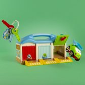 Imaginarium Speelgoedgarage Beep-Beep - Garage met 1 Auto - Met 3 Deuren en Sleutels