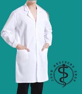 Jouw medische shop - laboratoriumjas - Unisex - labjas - maat XS - doktersjas - witte jas - polyester - katoen - lab