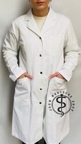 Jouw medische shop - doktersjas - Dames - maat XL - labjas - laboratoriumjas - 100% katoen - labcoat - laboratorium - cotton - dokter - medisch - drukknopen- kerst