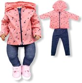 Poppenkleding meisje - Poppenkleertjes 43 cm - Roze jasje met broekje