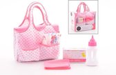 Baby Rose Luiertas voor pop met accessoires