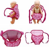 Dolldreams | Poppendraagzak - Roze draagzak voor babypop of andere poppen tot 45 cm - geschikt voor kleuters