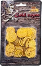 Piraat munten goud 50 stuks - Piraten verkleed accessoire - Gouden speelgoed munten