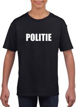 Politie tekst t-shirt zwart kinderen 158/164