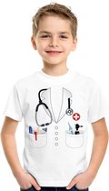 Dokter kostuum wit shirt voor kinderen - Hulpdiensten verkleedkleding 110/116