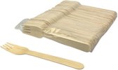 100 stuks x Houten wegwerp bestek - Vork - Pomebio - 160mm - houten bestek - hout - houten servies - houten vork- bestek set - besteksets - biologisch - afbreekbaar - bio - wooden cutlery - cutlery - duurzaam bestek - wegwerpbestek