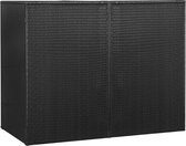 vidaXL Containerberging dubbel 153x78x120 cm poly rattan zwart