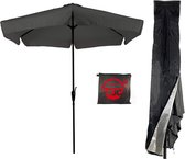 Parasol Gemini - Grijs - 3m - stokparasol - Grijze Parasol met Redlabel Parasolhoes