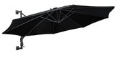 vidaXL Wandparasol met metalen paal 300 cm zwart