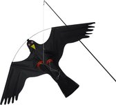 Orange85 Vogelverjager - Vlieger - Tot 7 meter - Kite Hawk - Tegen meeuwen - Met paal - Voor op het Dak - Vogelverschrikker - Zwart