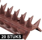 20x Antiklimstrip tegen inbraak / katten / vogels 50 x 4,5 x 1,7 cm - 10 meter - Vogelpinnen / kattenpinnen - Hekpunten