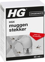 HGX muggenstekker - 45ml - navulbaar - continue bestrijding van muggen - werkt ca 2 maanden