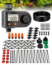 EMOS Select Irrigatiesysteem, Besproeiingscomputer & tuinier Kit, Watertimer, 119 accessoires, Automatisch Bewateringssysteem, Meerdere Tijd & Interval Programma's, Handmatige modus, Werkt met Druppelslang, Groot LCD Scherm Beregeningscomputer