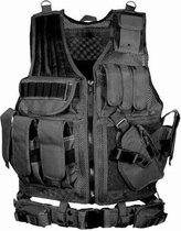 WiseGoods Tactical Vest - Airsoft Kleding Accessoires - Paintball - Beschermvest - Outdoor - Leger - Zwart