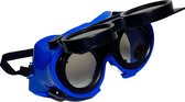 Lasbril autogeen en snijbranden bescherm veiligheids- bril kleur 5 groen en transparant met elastiek