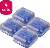 4 Sets Oordoppen 25 db Blauw - Festival Oordopjes - Snurken - Klussen - Incl. Bewaardoosjes