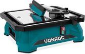 VONROC Tegelzaag 650W –Waterkoeling – Incl. 180mm diamant zaagblad, parallelgeleider en verstekgeleider