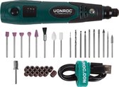 VONROC Roterende Multitool – 4V – Incl. 31-delige accessoire set & opbergtas