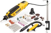 Powerplus POWX1341 Roterende multitool - Multifunctioneel gereedschap - 200W - Roterend - Variabele snelheid - Digitale display - Incl. statief, flexibele as, 2 opzetstukken, 126 accessoires en gereedschapskoffer