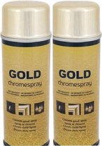 2x Gold chromespray - Chrome Spray Goud - Spuitbus | spuitverf - 200 ml x2