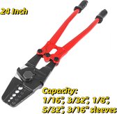 24 Inch - Wire Rope Swager - Crimper Tool - Geïsoleerde Handvat - Aluminium Koper Kabel Vissen - Dual Sleeve Cutter - Krimptang
