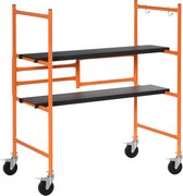 HOMCOM Werksteiger rolsteiger laddersteiger opvouwbaar staal zwart + oranje B71-050