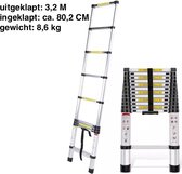 Telescopische ladder - Vouwladder - Uitschuifbare ladder - Ladder - 3,2m