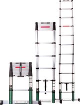VONROC Telescopische ladder Professioneel – 3.2m – met softclose & dwarsbalk – Veilig & solide