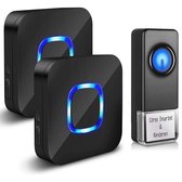 Strex Draadloze Deurbel met 2 Ontvangers Op Batterij - Plug & Play - 150 Meter - 4 Volume / 58 Melodieën - IP55 Waterdicht