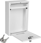 Brievenbus met Sleutelslot en Naambordje - RVS - Wit - 22x9x32cm - Incl 2 sleutels