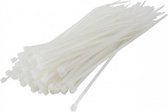 Kabelbinders - Tie ribs - Tie wraps - Ty Raps - 200 x 3,6 mm - Wit - 100 Stuks