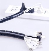 |Twinza| Spiraal Kabelslang - Kabel Management Organizer Slang - Spiraalband - 1 tot 2 kabels - Op Maat Te Knippen - Spiraalslang Met Rijgtool - 10mm 2M - Zwart
