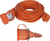 Exin Verlengsnoer - 20 meter - 2 x 1mm² - IP44 Spatwaterdicht - Oranje