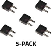 5-pack Vliegtuig Verloopstekker / 3,5 Jack Airplane Oordopjes Converter / Adapter