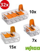 Wago lasklemmen assortiment serie 221 - 2, 3 en 5 voudig (32 stuks) - XL PACK