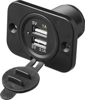 Proplus Dubbele Usb-inbouwdoos Met Frame 12/24 Volt 29 Mm