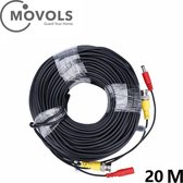 Movols CCTV Kabel Combikabel Coax BNC RG59 + Voeding 20 meter