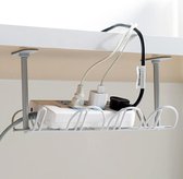 Zelfklevend Kabelrek Voor Stekkerdoos - Kabel Organiser - Kabelrek - Kabelbox (Wit)